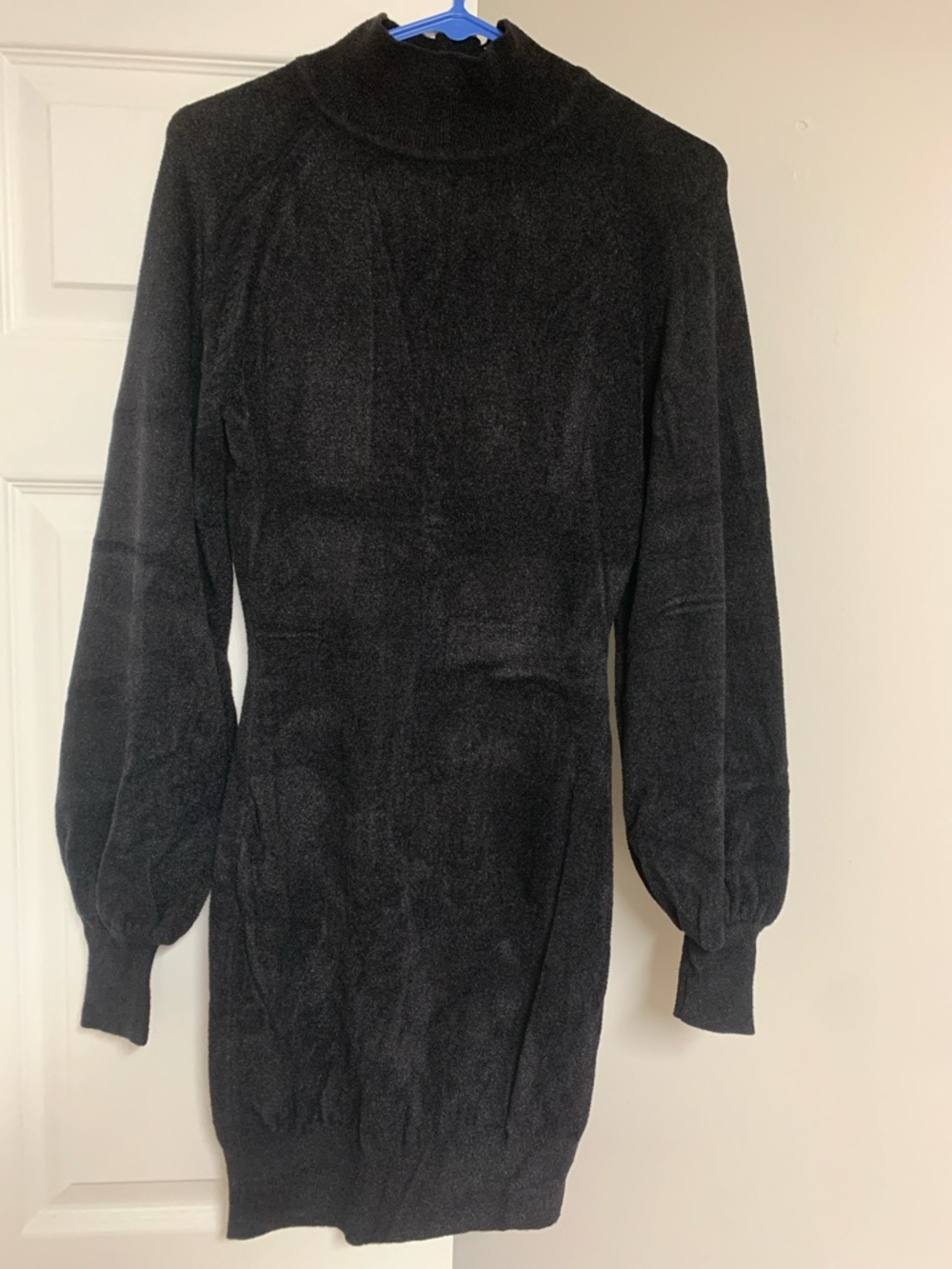 Women’s Black Long Sleeve Mock Neck Sweater Dress